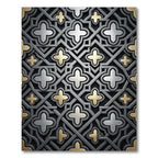 Silver and Gold Geometric Quatrefoil Rug