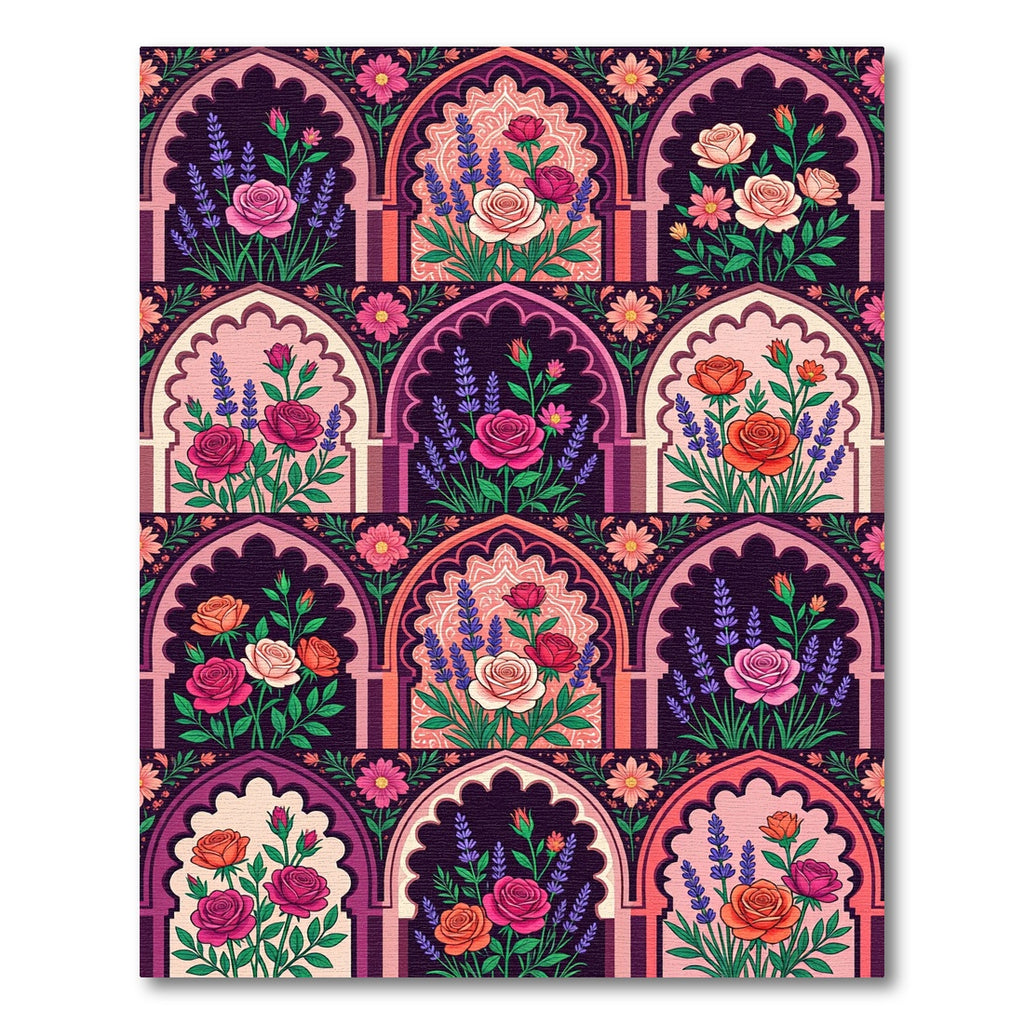 Archival Floral Lavender Rose Garden Rug