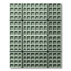 Sage Green Geometric Grid Texture Rug