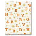 Orange Alphabet Starburst Scatter Rug