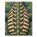 Emerald Reptilian Bone Spine Art Rug