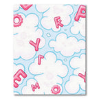 Pink Alphabet Clouds Whimsical Sky Rug