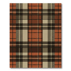 Rustic Autumn Plaid Checkered Terracotta Rug