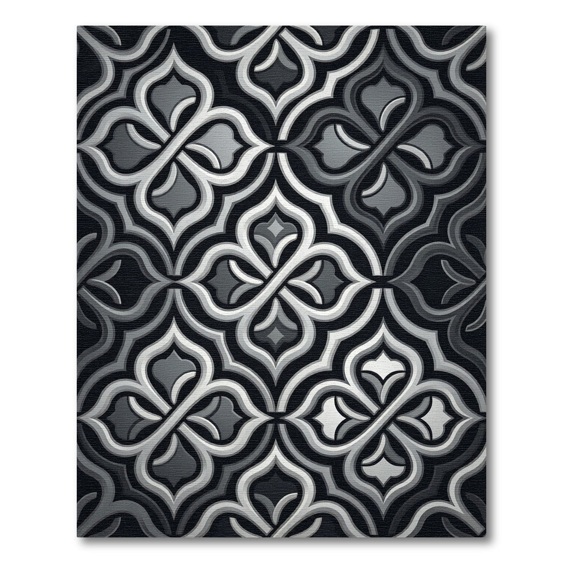 Monochromatic Geometric Arabesque Rug