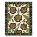 Lush Tropical Leopard Fern Cream Rug