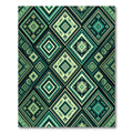 Emerald Tribal Diamond Geometric Rug