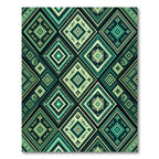Emerald Tribal Diamond Geometric Rug