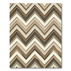 Neutral Earthy Zigzag Chevron Stripe Rug