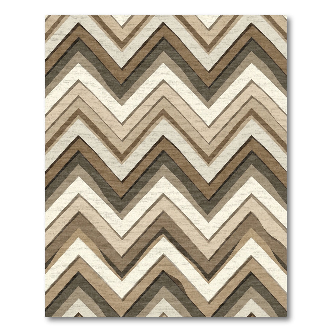 Neutral Earthy Zigzag Chevron Stripe Rug