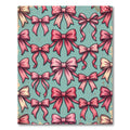 Vintage Pink Bow Ribbon Garland Rug