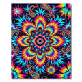 Vibrant Neon Trippy Psychedelic Paisley Mandala Rug
