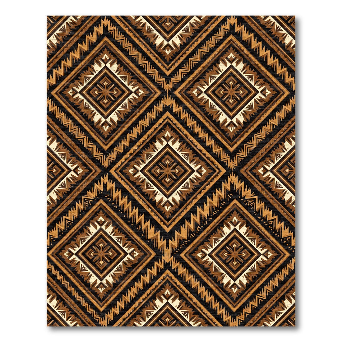 Earthy Diamond Geometric Zigzag Rug