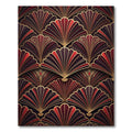 Elegant Red Fan Art Deco Rug