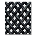 Modern Black Grey Geometric Lattice Rug