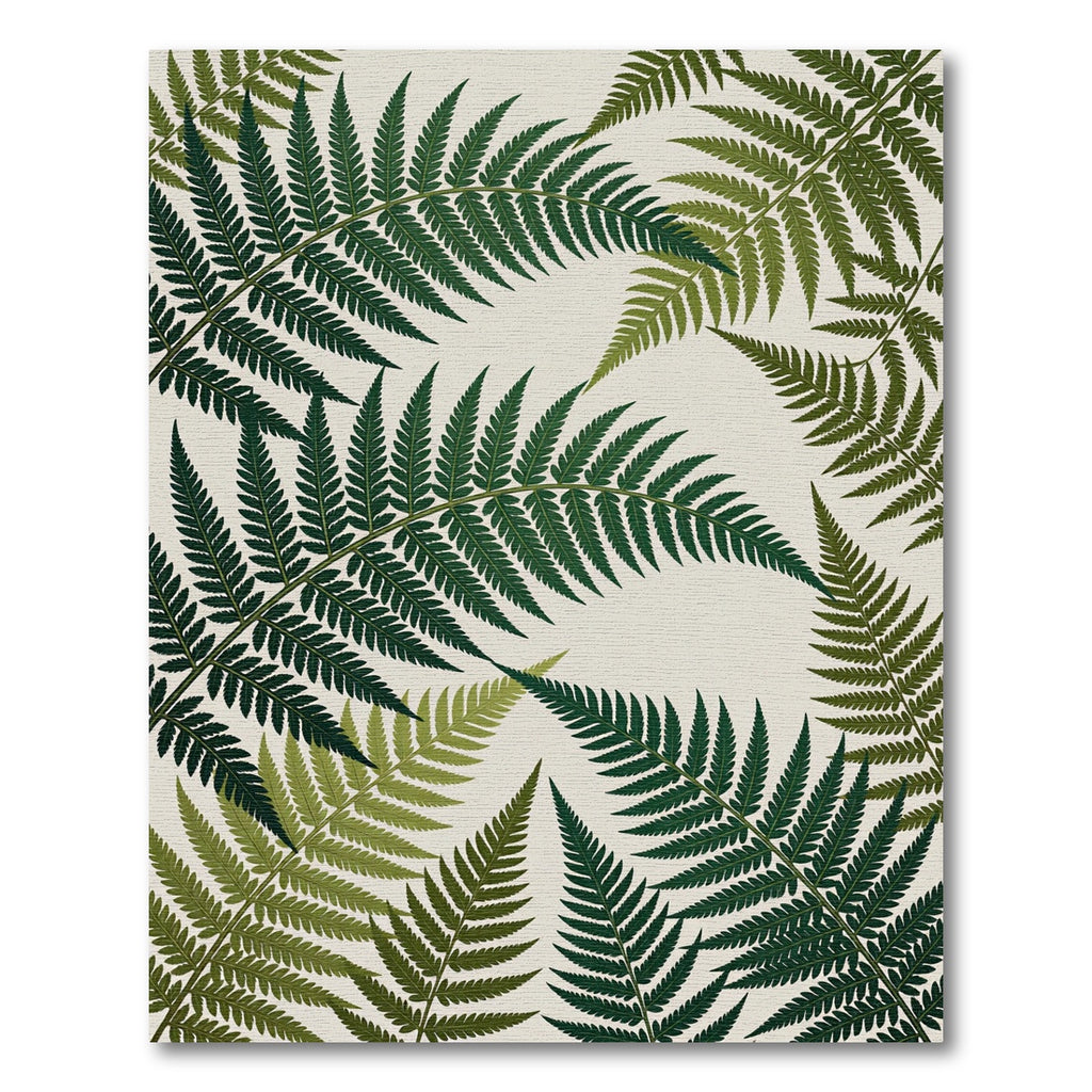 Verdant Forest Fern Fronds Rug