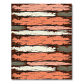 Rustic Distressed Wood Plank Striped Art Rug