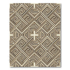 Geometric Neutral Maze Greek Key Rug