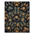 Bear Claws Paw Prints Medallion Rug