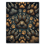 Bear Claws Paw Prints Medallion Rug