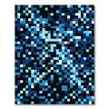 Modern Midnight Blue Pixelated Mosaic Rug