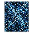 Modern Midnight Blue Pixelated Mosaic Rug
