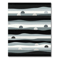 Minimalist Monochrome Wavy Shell Coastal Rug