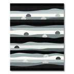 Minimalist Monochrome Wavy Shell Coastal Rug