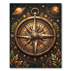 Celestial Compass Golden Star Map Rug