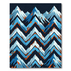 Blue Orange White Mountain Zigzag Rug
