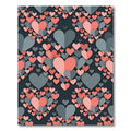 Coral and Slate Layered Heart Mosaic Rug
