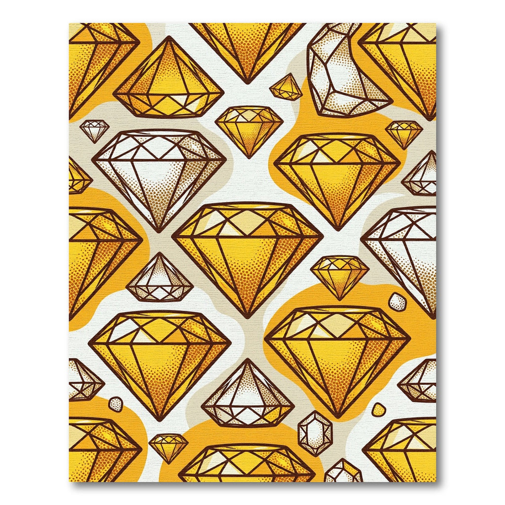 Golden Gemstone Abstract Shape Rug