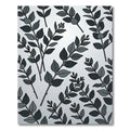 Dark Gray Leaf Branch Composition Rug