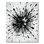 Monochromatic Abstract Black Ink Splash Rug