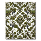 Vineyard Grapes Scrolling Damask Rug