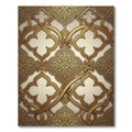 Elegant Gold Ornate Arabesque Filigree Rug