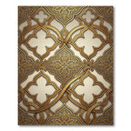 Elegant Gold Ornate Arabesque Filigree Rug