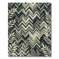 Sage Green Chevron Botanical Foliage Rug