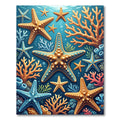Vibrant Starfish Coral Underwater Scene Rug