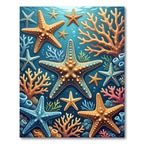Vibrant Starfish Coral Underwater Scene Rug