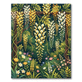 Lush Golden Wisteria Floral Trellis Rug