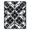 Monochrome Gothic Quatrefoil Geometric Tile Rug