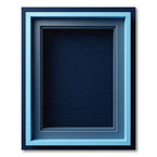 Geometric Triple Layered Blue Frame Rug