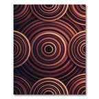 Modern Copper Concentric Circle Abstract Rug