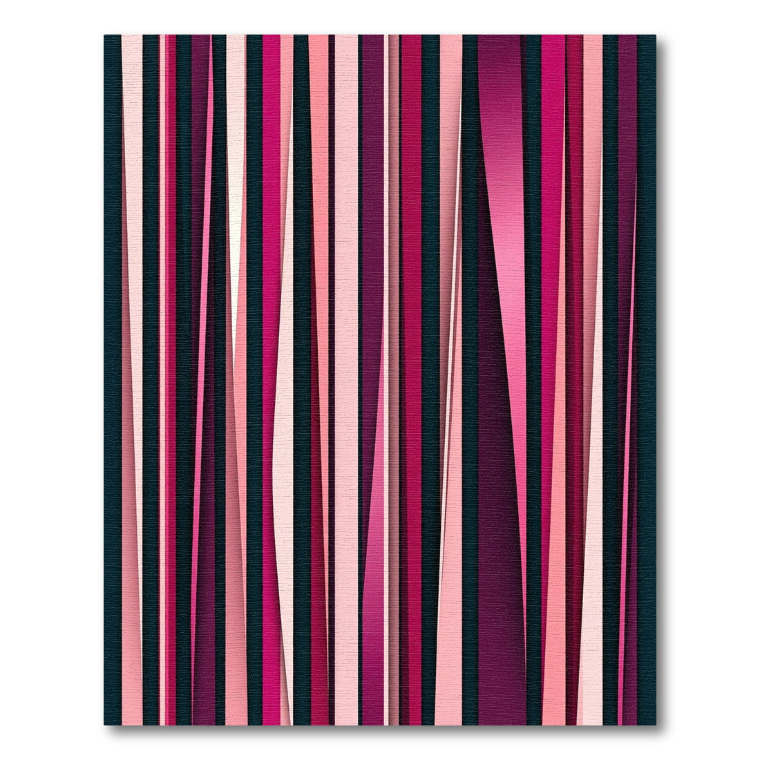Crimson Magenta Vertical Shading Ribbon Rug