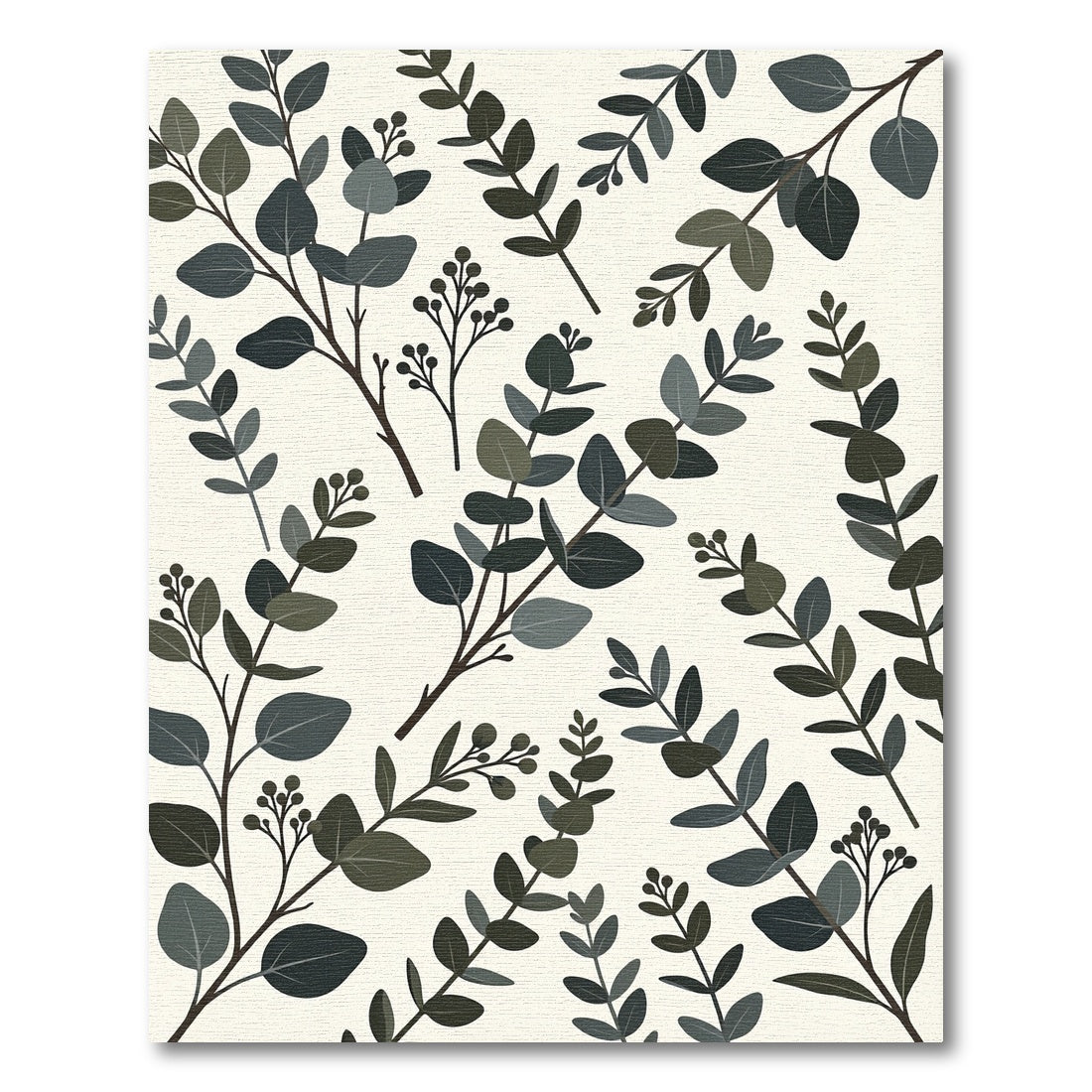 Eucalyptus Branches Cream Background Rug