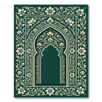 Emerald Floral Arch Scroll Area Rug