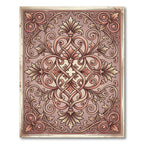 Ornate Rose Gold Scrollwork Foliage Rug