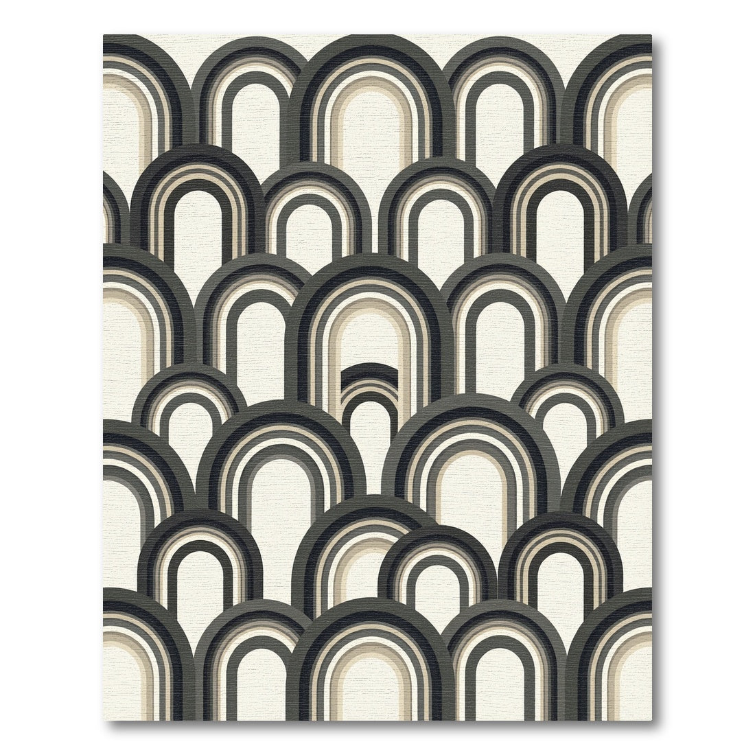 Archway Black Gray Cream Geometric Rug