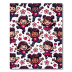 Joyful Kids Pink Hearts Cherry Blossoms Rug
