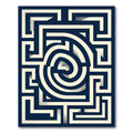 Navy Geometric Labyrinth Swirl Abstract Rug
